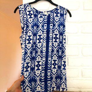 Vici Cobalt Blue Ikat Tank